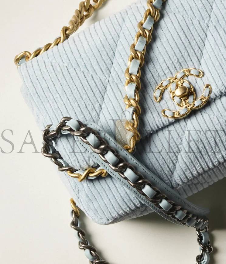 Ch*el Ch*el 19 handbag gold hardware as1160 b08964 nj582 （26*16*9cm）